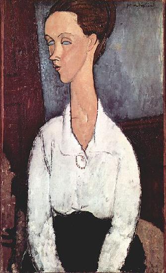 Amedeo Modigliani Portrat der Lunia Czechowska mit weiber Bluse Germany oil painting art